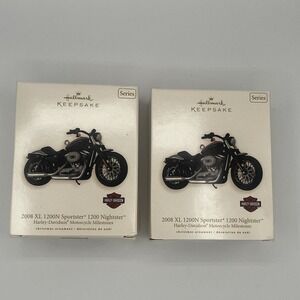2 Hallmark Harley-Davidson 2008 XL 1200N Sportster 1200 Nightster Ornament
